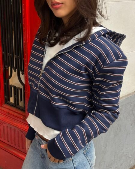 Campera frisa rayada Corta Basica