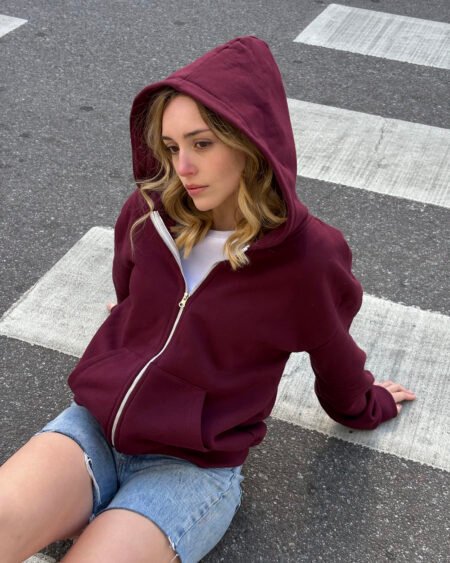 Campera basica larga algodon frisado